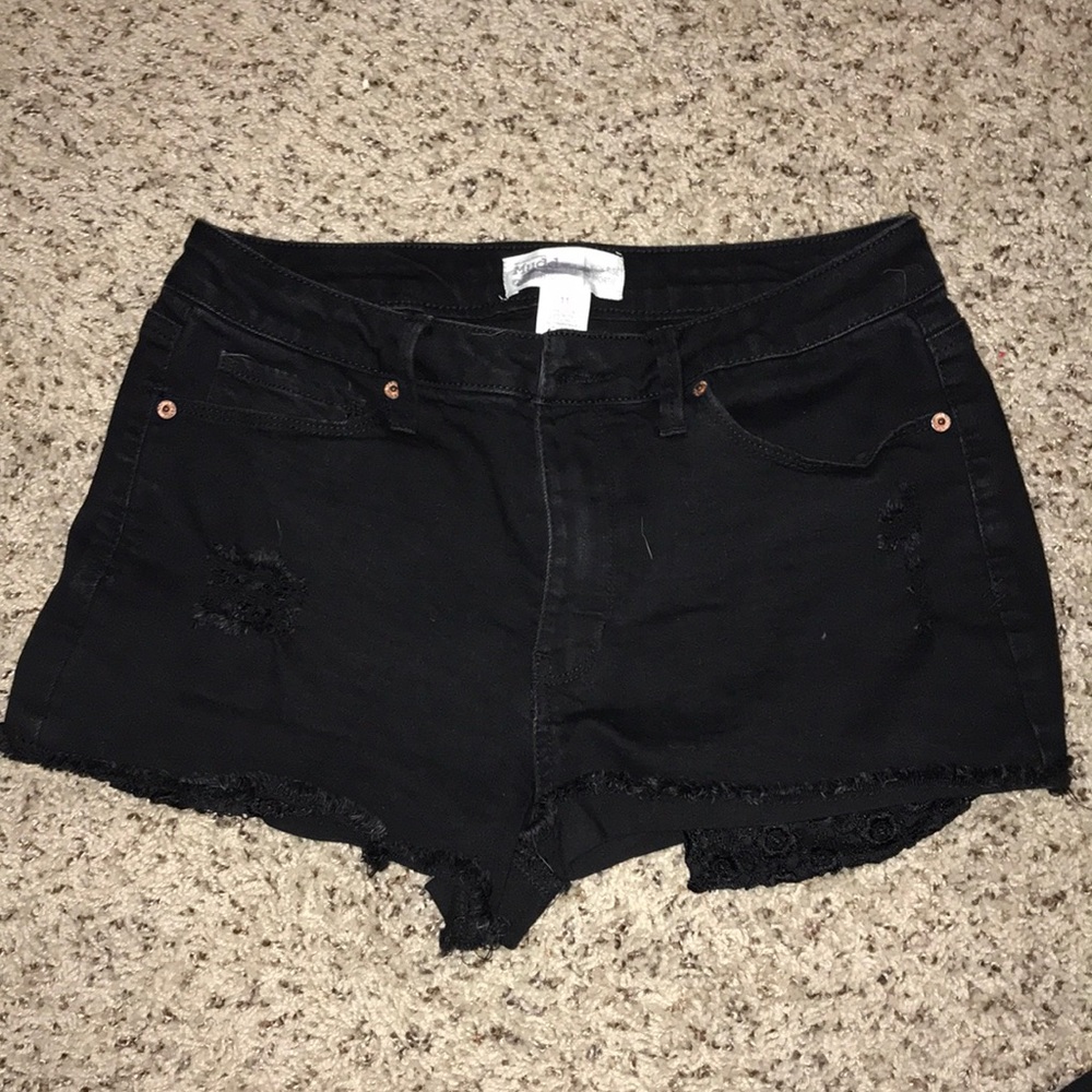Black high rise shorts